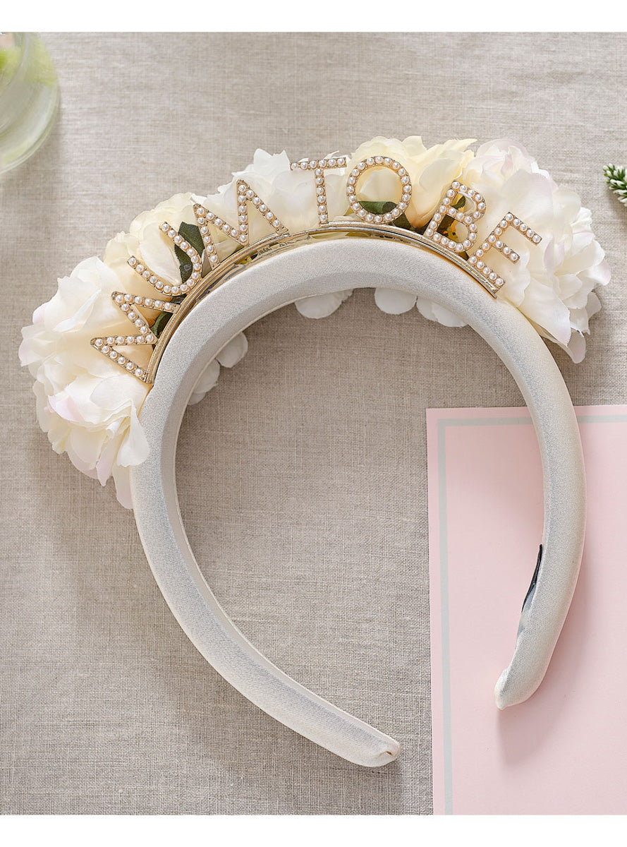 Floral Mum to Be Baby Shower Headband – Lifestyle Image