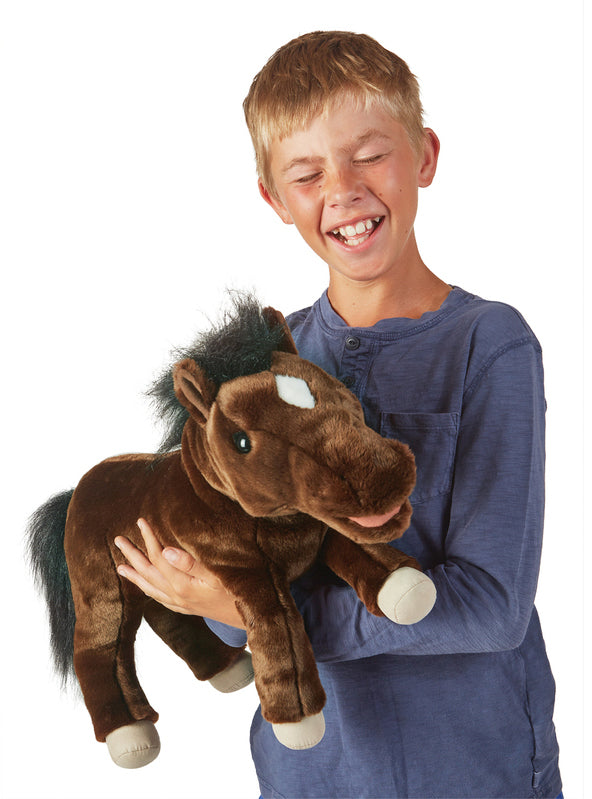 Fluffy Brown Horse Hand Puppet - Alternate Image 1