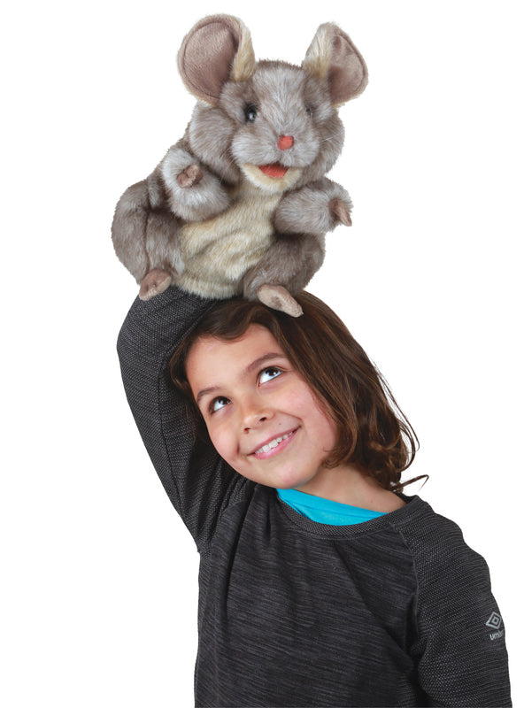 Fluffy Grey Mouse Hand Puppet - Alternate Image 2