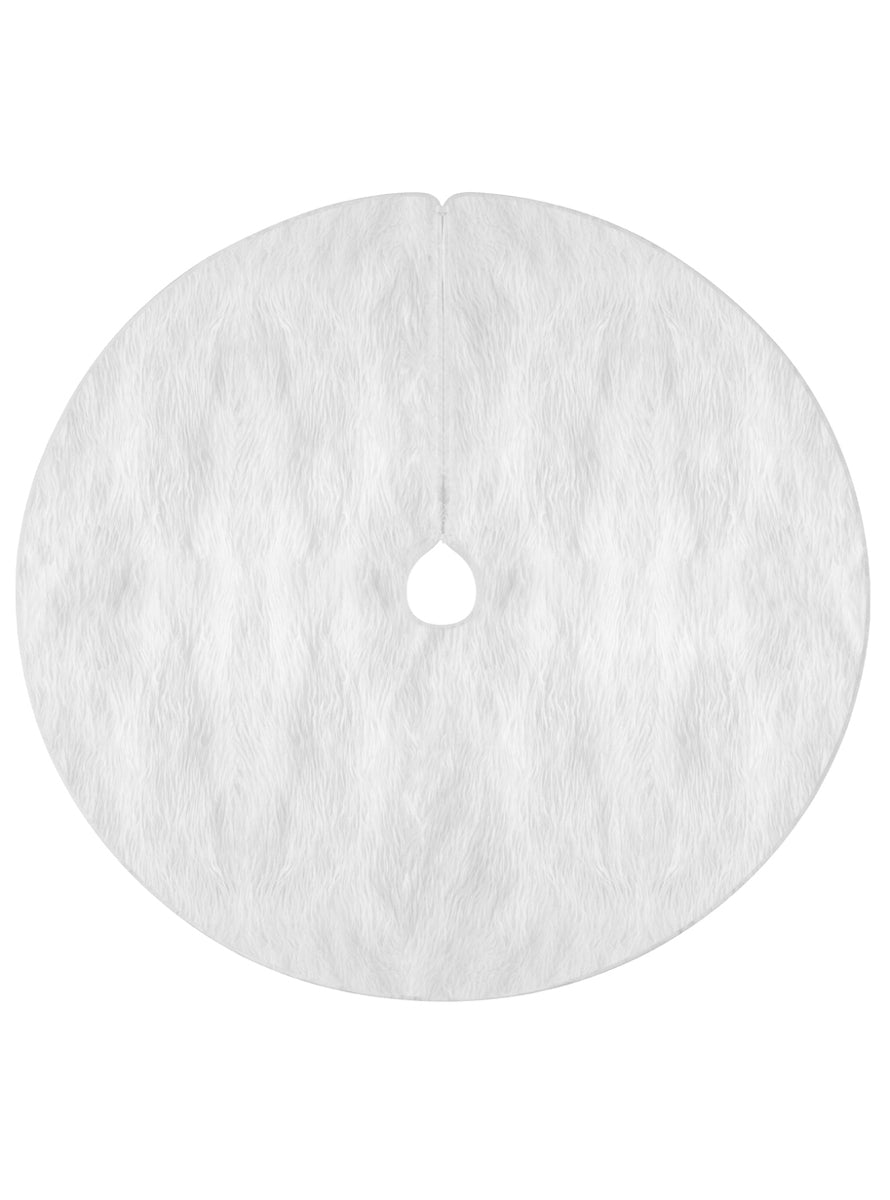 Fluffy Plush White 120cm Christmas Tree Skirt - Main Image