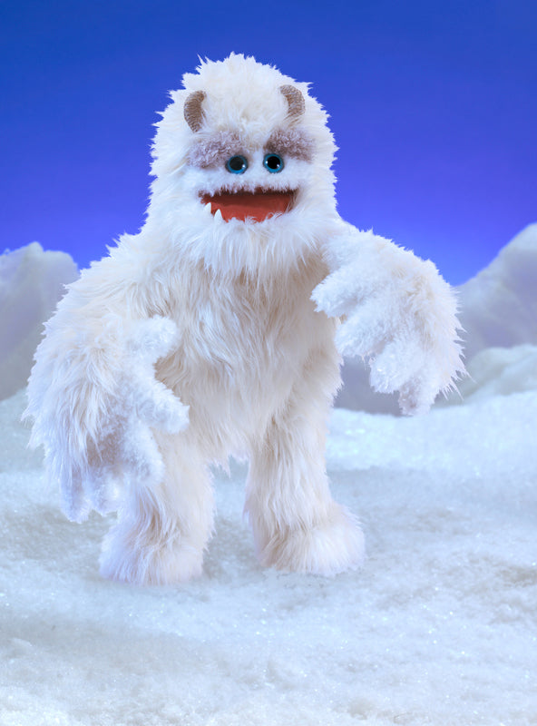 Fluffy White Yeti Hand Puppet - Lifestyle Image