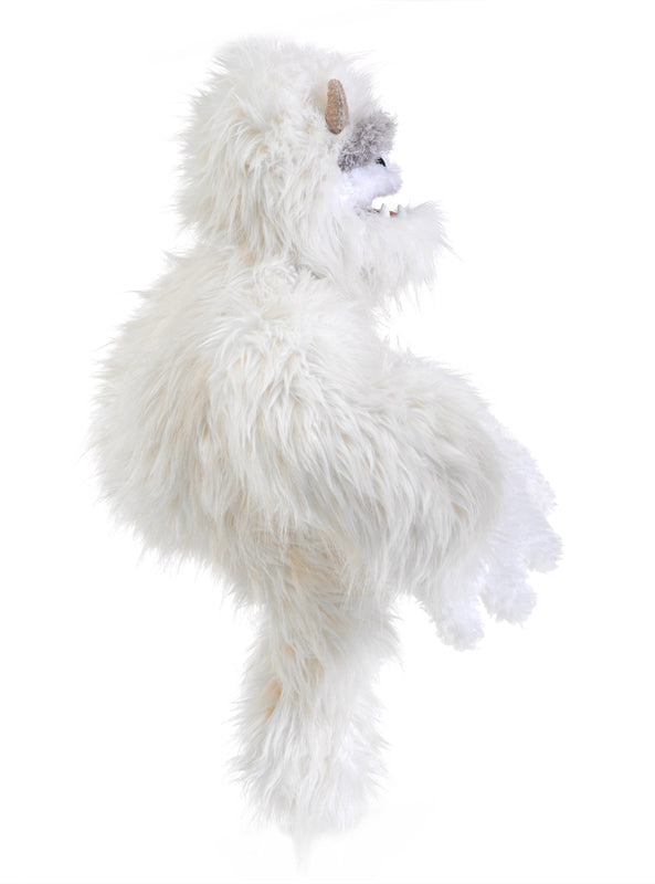 Fluffy White Yeti Hand Puppet - Side Image