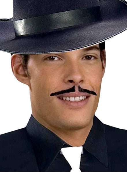 Men's Thin Brown 1920's Gangster Moustache Costume Accessory