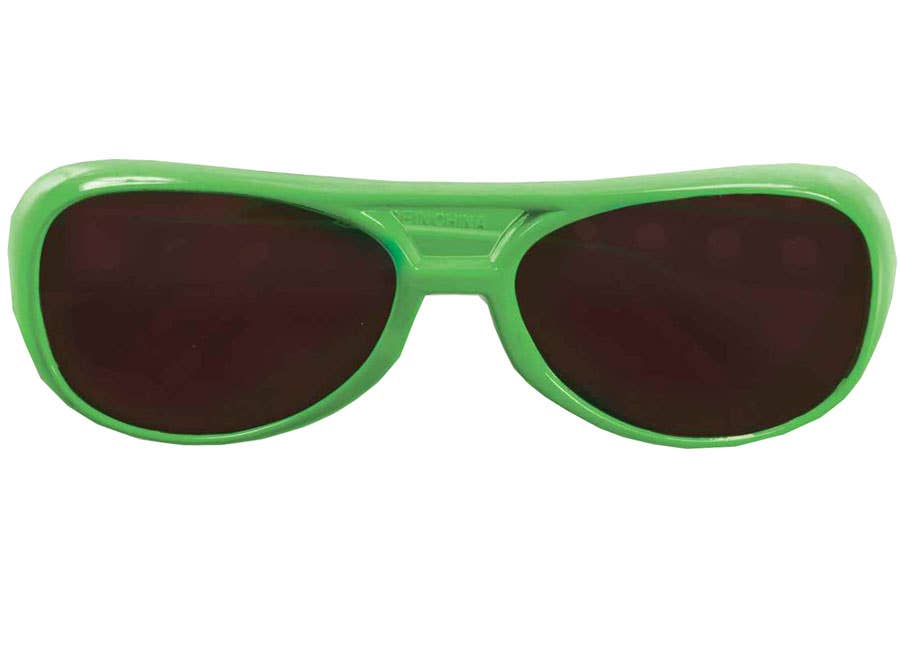 Neon Green Frame Costume Sunglasses with Dark Tint Lenses - Alternative View