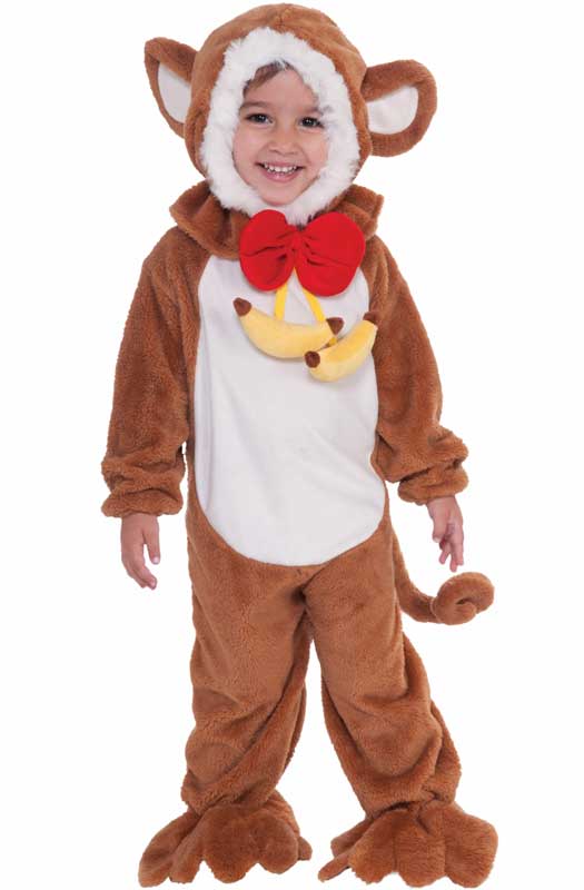 Kid's Toddler Brown Monkey Jungle Animal Costume Front View