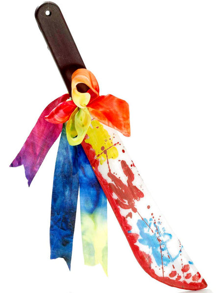 Image of Bloody Killer Clown Machete Prop Weapon