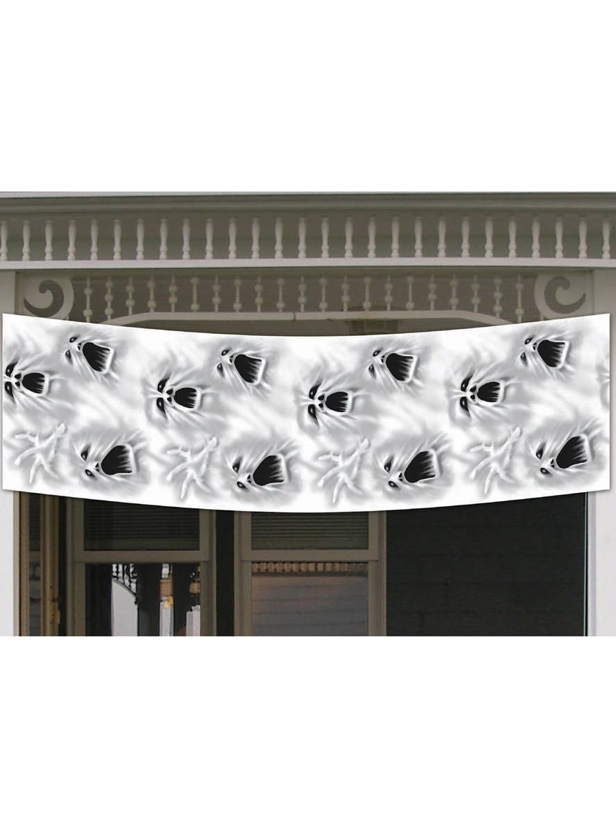 Large Hanging Creepy Ghost Face Halloween Banner