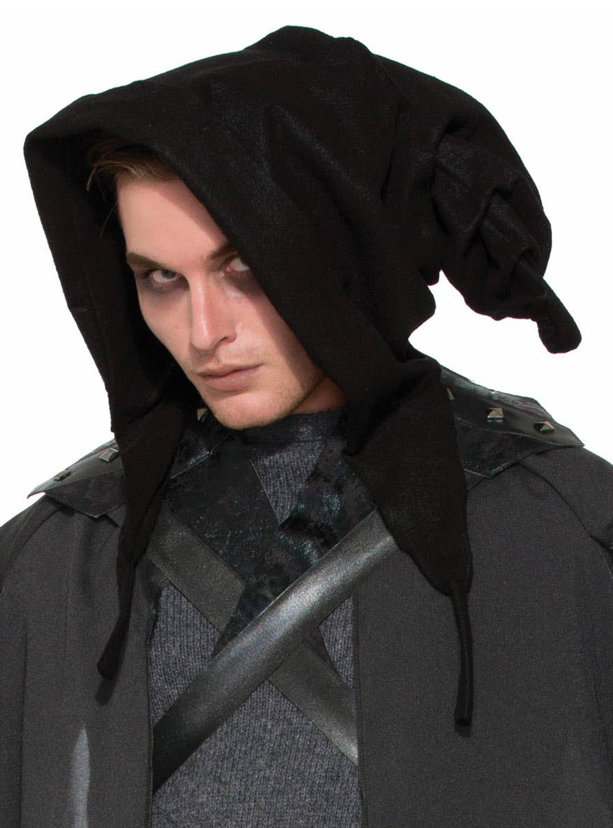 Black Wizard Cowl Hood Costume Accessory
