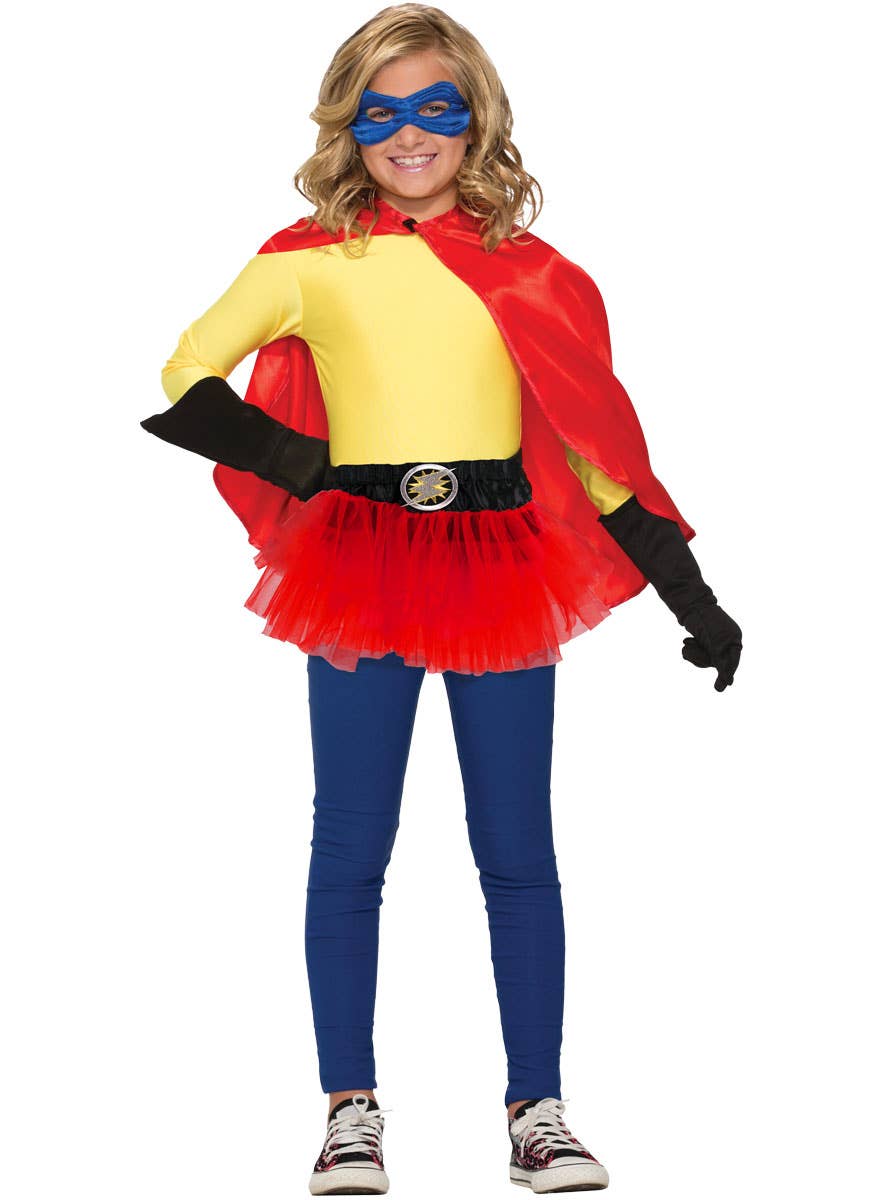 Girls Red Superhero Tutu Book Week Costume Accessory ALT Image