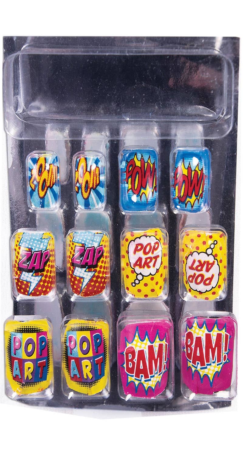Pop Art Super Hero Quote Stick On Nails Image 1