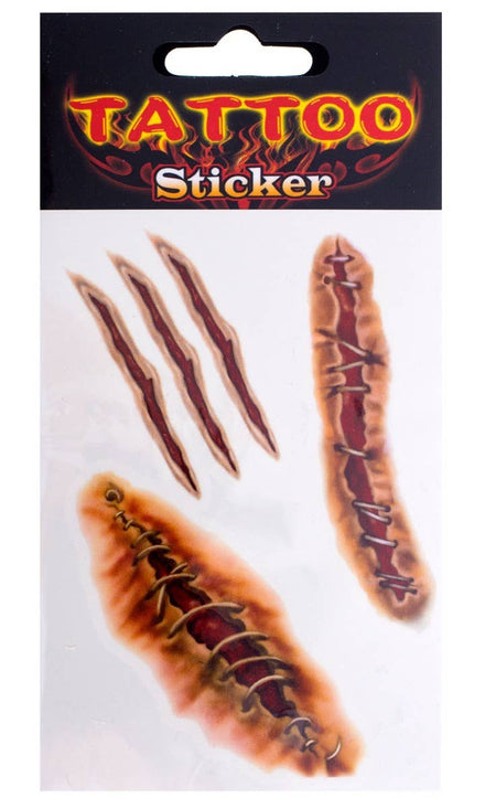 Image of Stitches and Slashes Halloween Temporary Tattoos