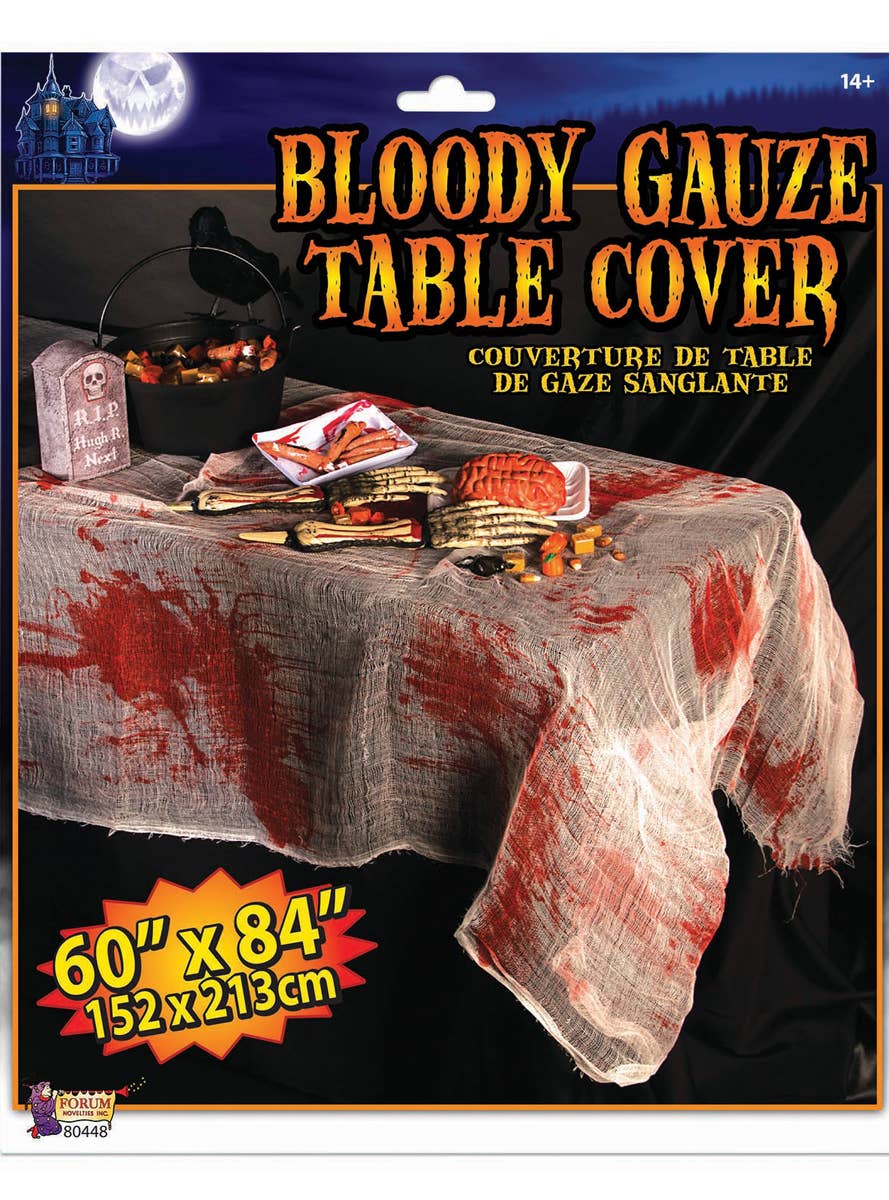 Image of Bloody Gauze Halloween Table Cover