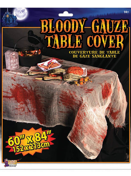 Image of Bloody Gauze Halloween Table Cover