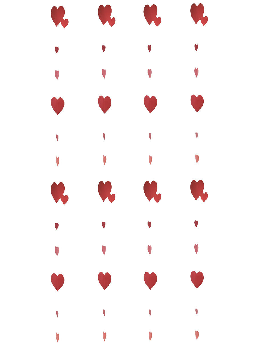 Foil Hearts 180cm Hanging String Decorations - Main Image
