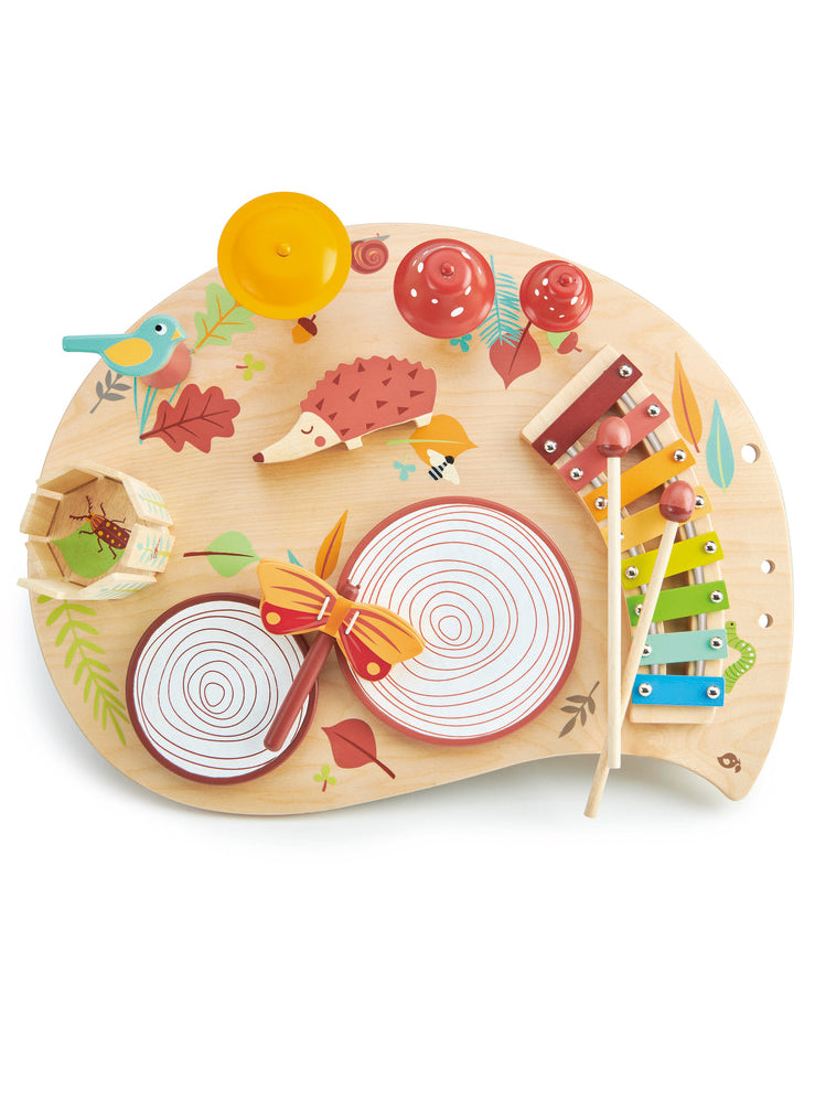 Forest Musical Table Childrens Wooden Toy Set - Birdseye Image