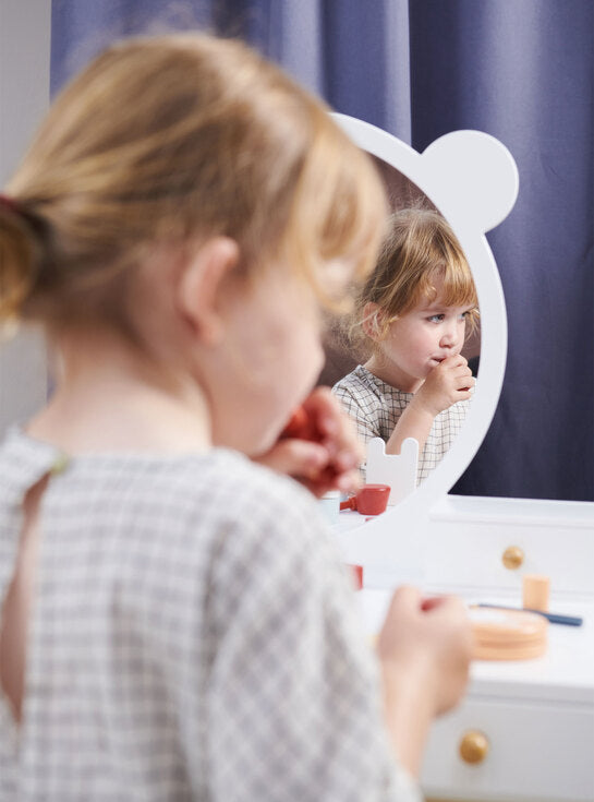 Forest White Wooden Dressing Table And Stool For Girls - Lifestyle Image 4