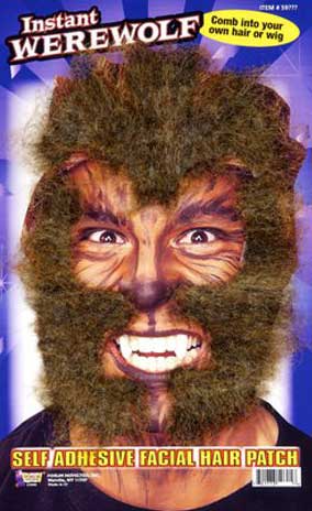 Brown Stick On Faux Werewolf Facial Hair