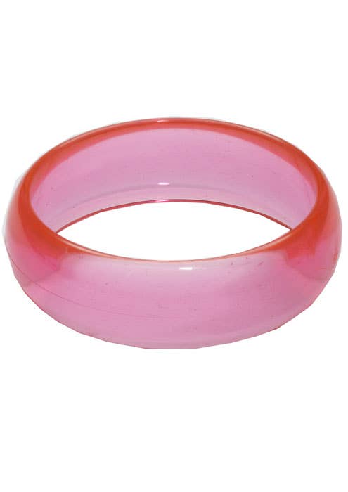 Womens Transparent Pink Retro Costume Bangle Bracelet 80s Costume Accessory - Main Image