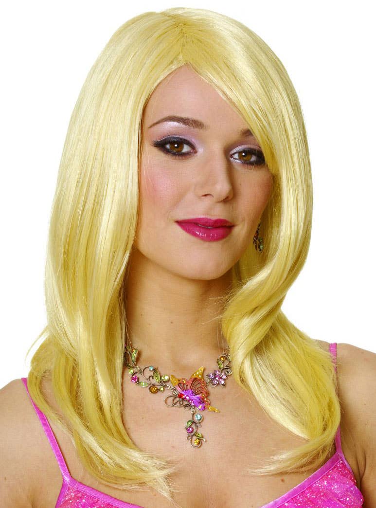 Light blonde women's costume wig main image