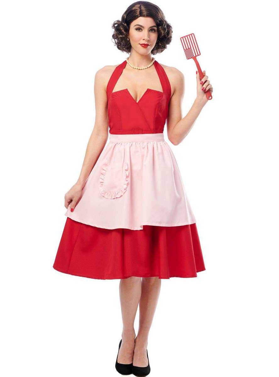 Red 1950's Housewife Women's Costume