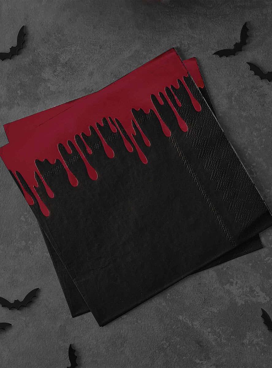 Image of Fright Night Blood Drip 16 Pack Halloween Napkins - Alternate Image
