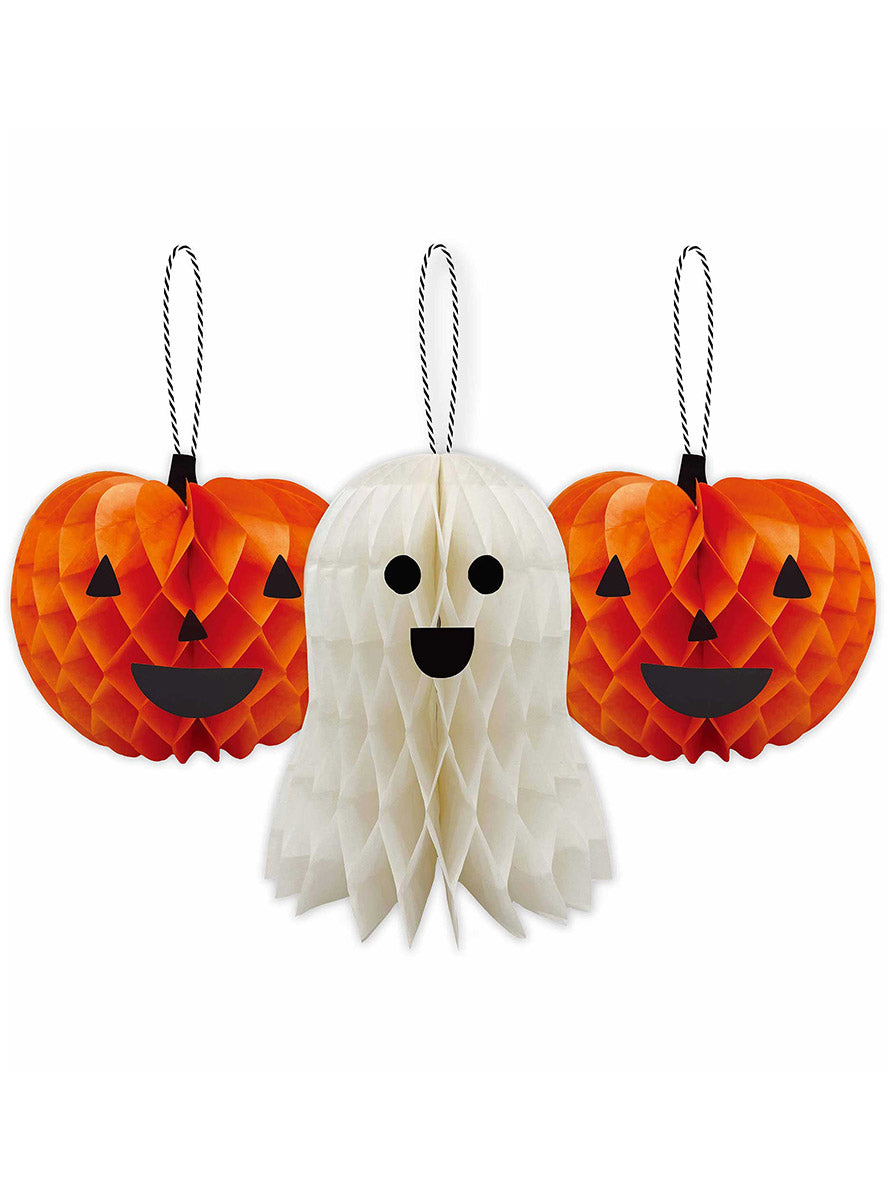 3 Pack of Halloween Fright Night Honeycomb Decorations - Main Image