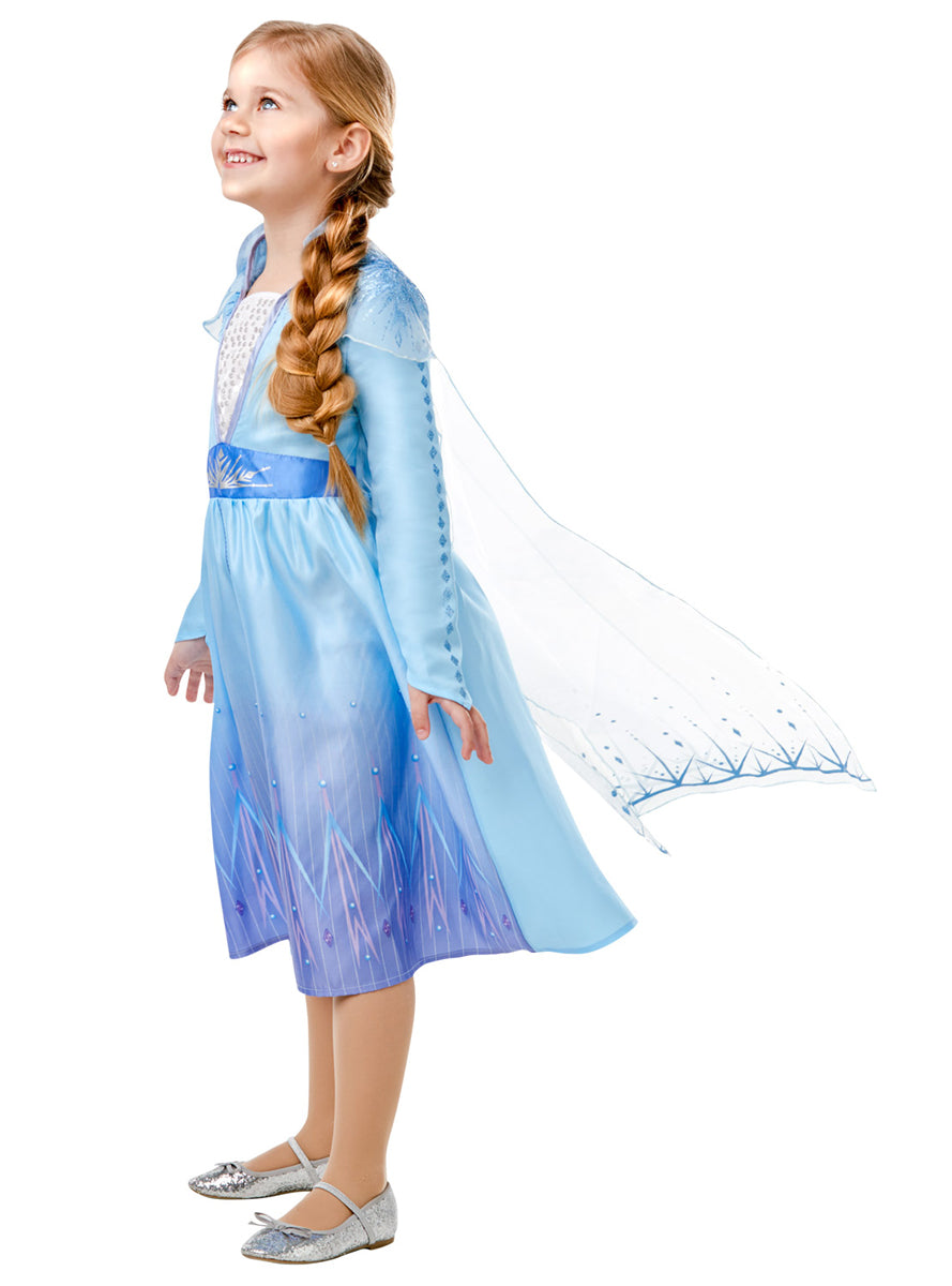 Frozen 2 Girls Deluxe Queen Elsa Costume - Side Image