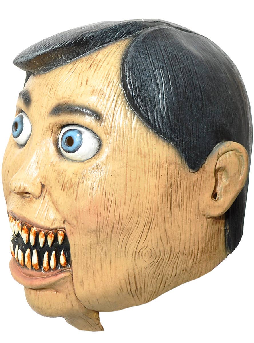 Image of Evil Dummy Full Head Latex Halloween Mask - Side Image 2