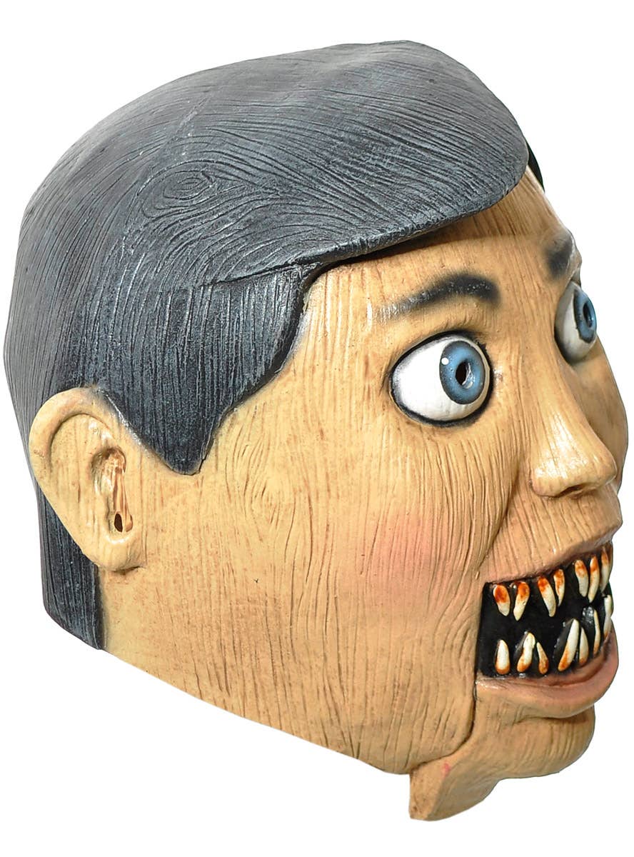 Image of Evil Dummy Full Head Latex Halloween Mask - Side Image 1