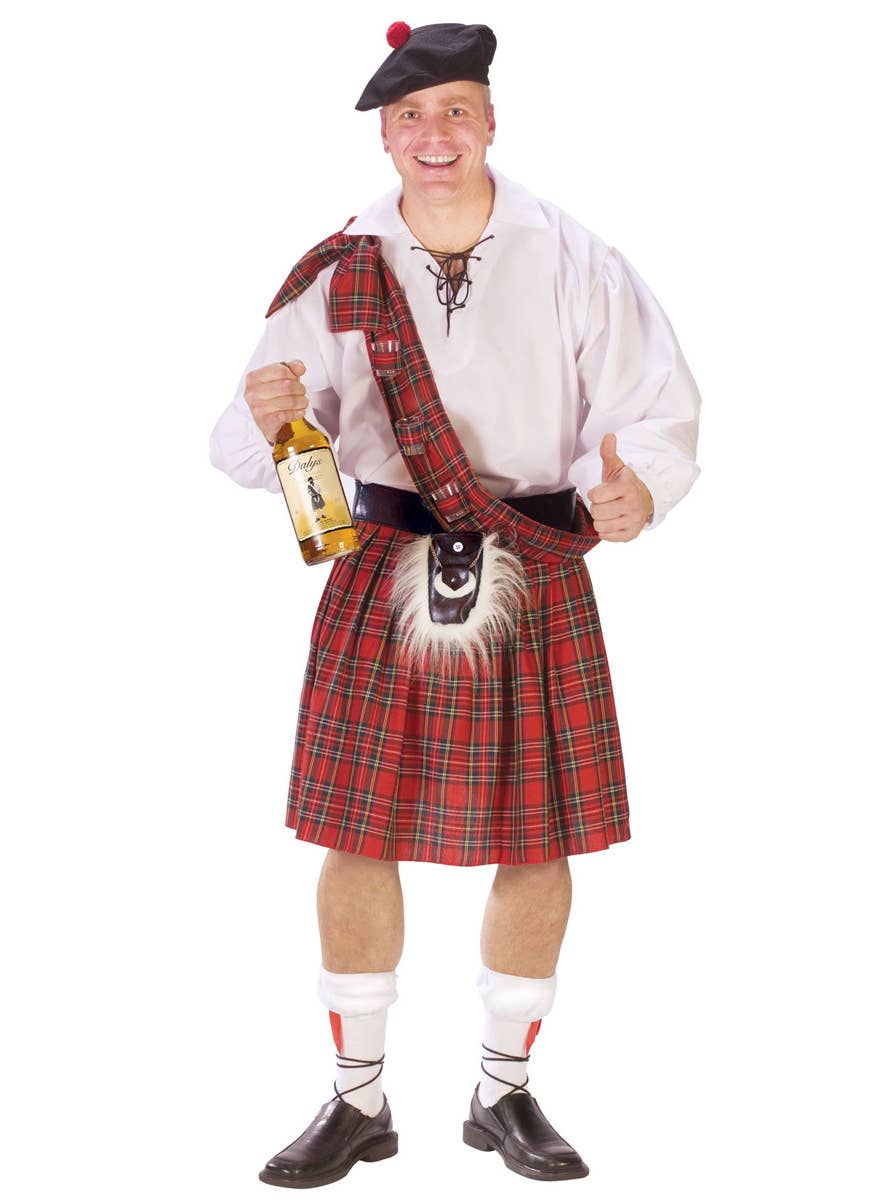 Red Tartan Scottish Kilt Costume for Men