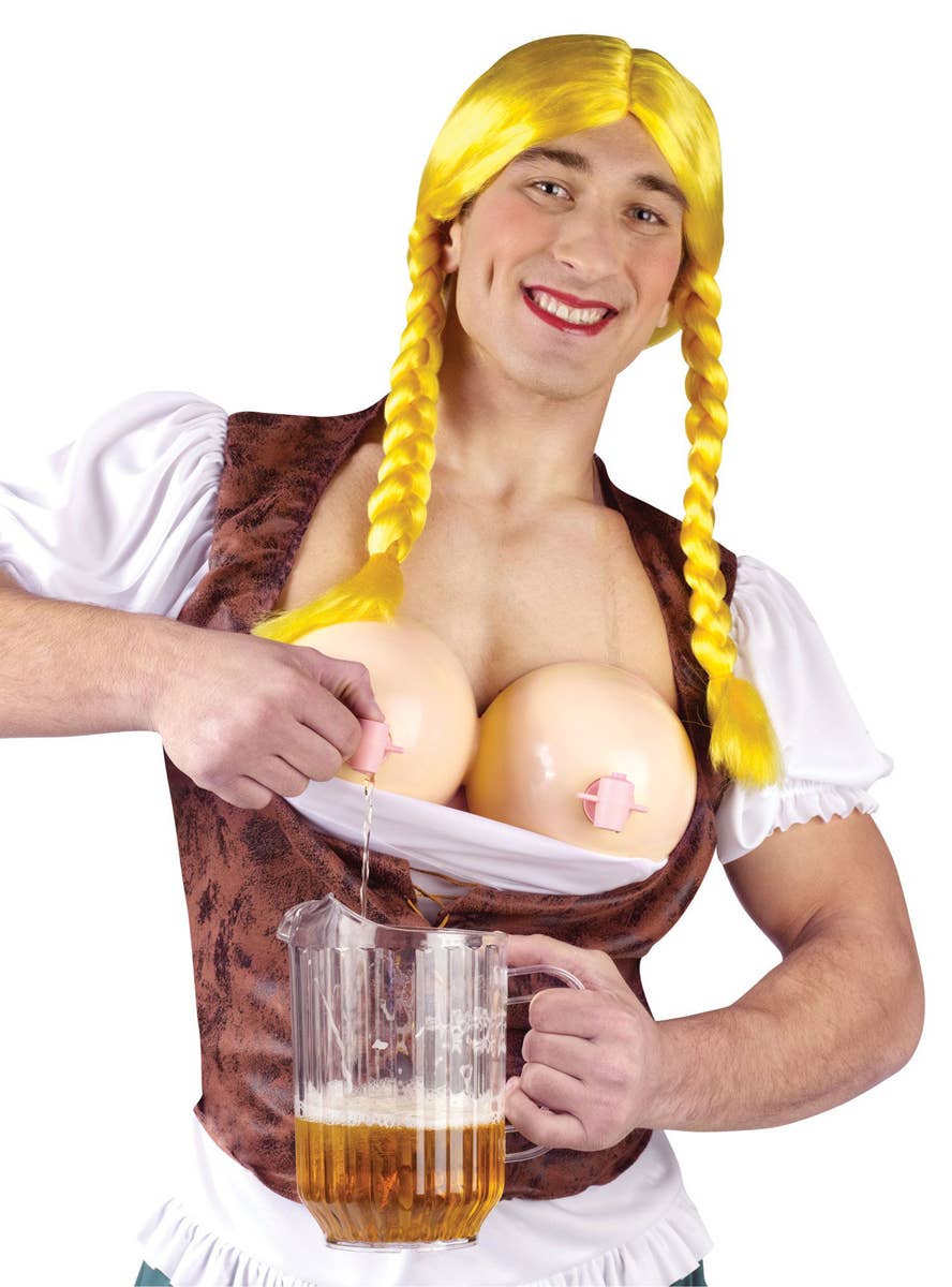 Novelty Men's Miss Oktoberbreasts Costume Close up Drink Dispence Image