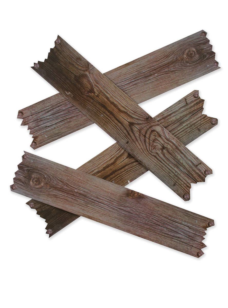 Wooden Look Haunted House Window Boards Halloween Decoration Main Image