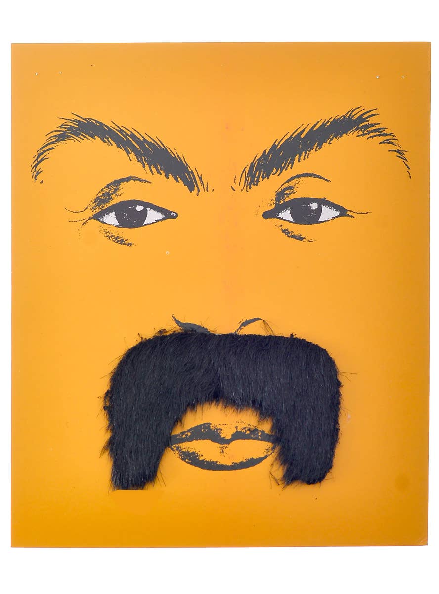 Black Big Merv Stick On Moustache Costume Accessory
