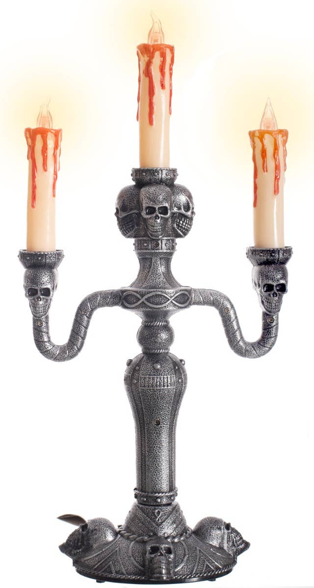 Light Up Halloween Skull Candelabra Table Decoration - Main Image