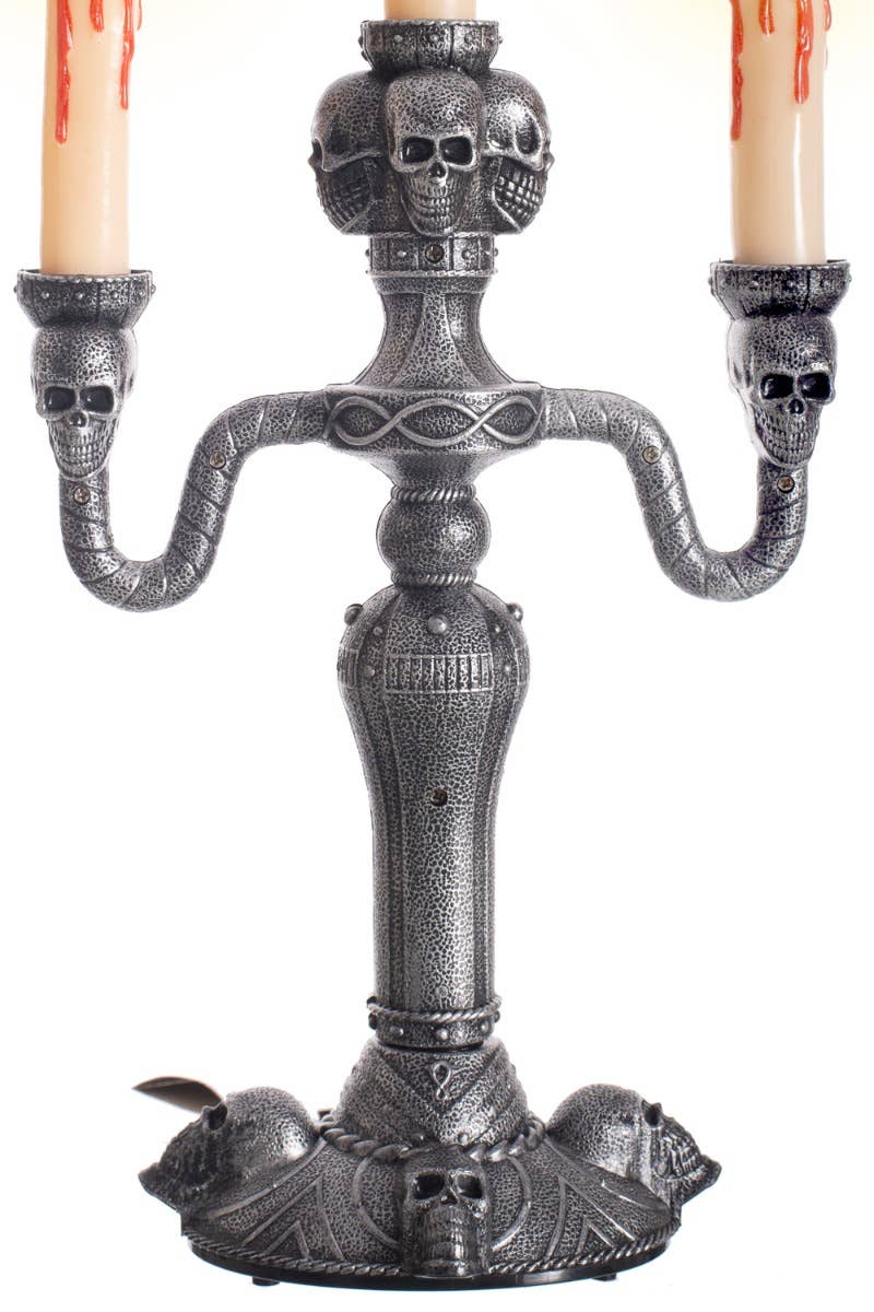 Light Up Halloween Skull Candelabra Table Decoration - Second Image