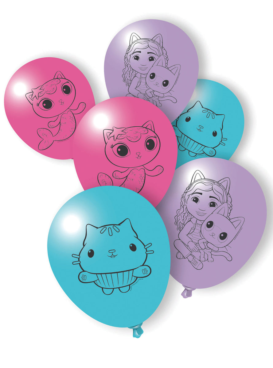 Gabbys Dollhouse Latex Balloons 6 Pack - Main Image