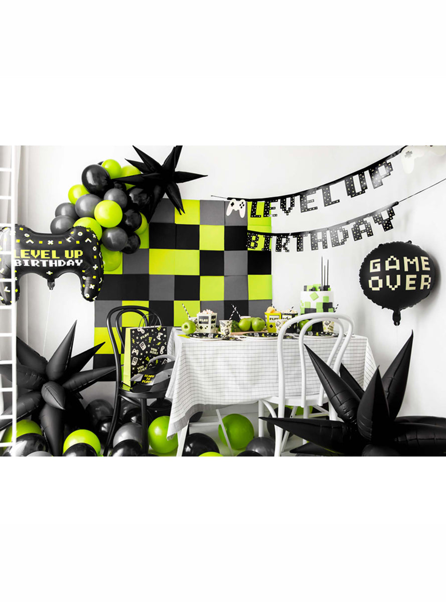 Gamer Party 240cm Level Up Happy Birthday Banner - Lifestyle Image 2