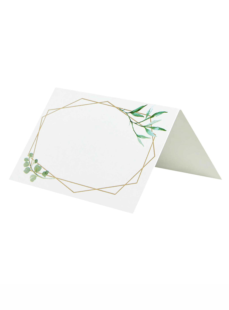 Geometric Greenery 10 Pack 9cm Place Cards - Main Image