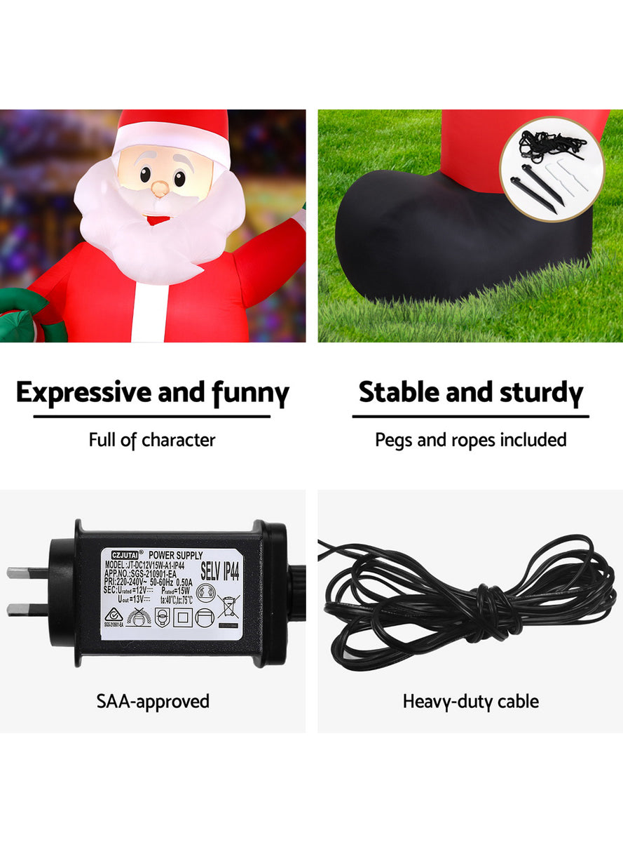 Giant Santa Claus Inflatable Christmas Decoration 380cm - Info Image 1