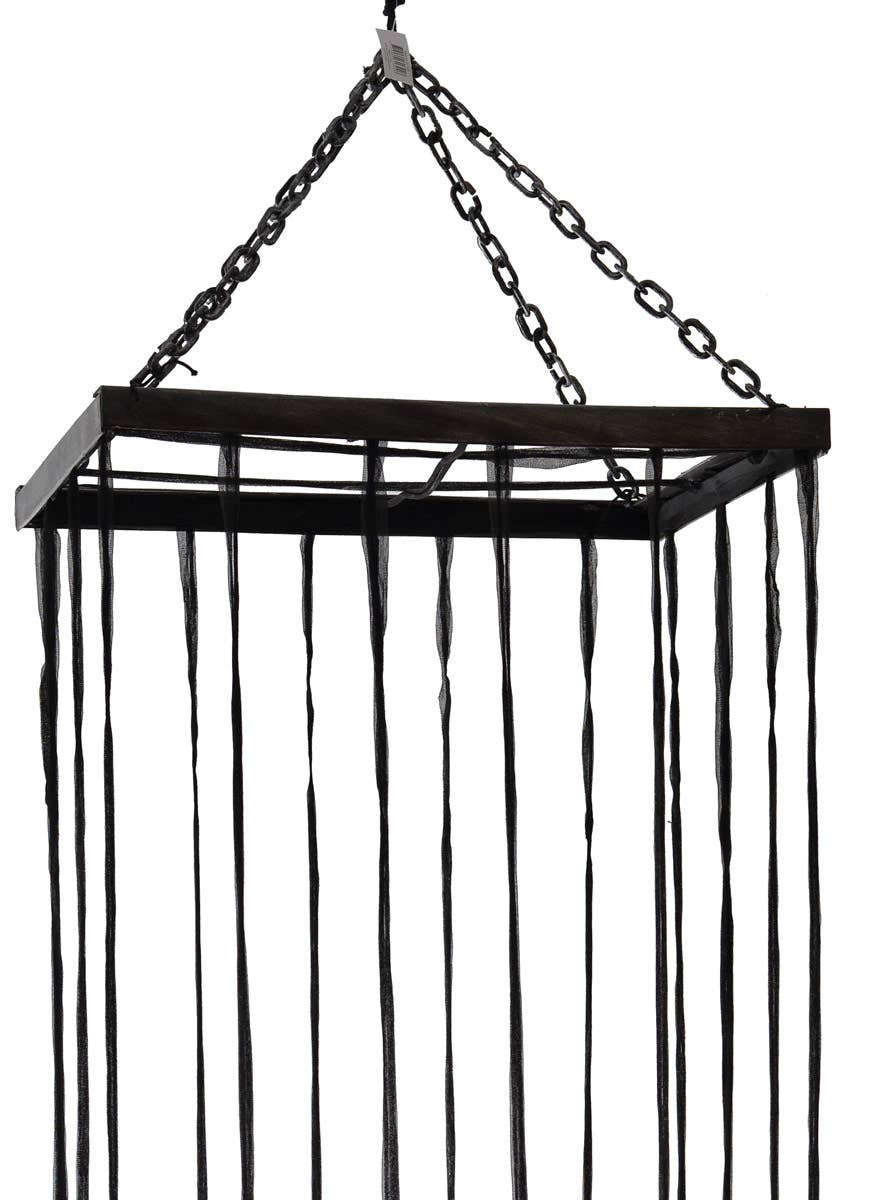 Image Of Halloween Decoration Giant Life Size Horror Cage Hanging Halloween Decoration - Close Up Image
