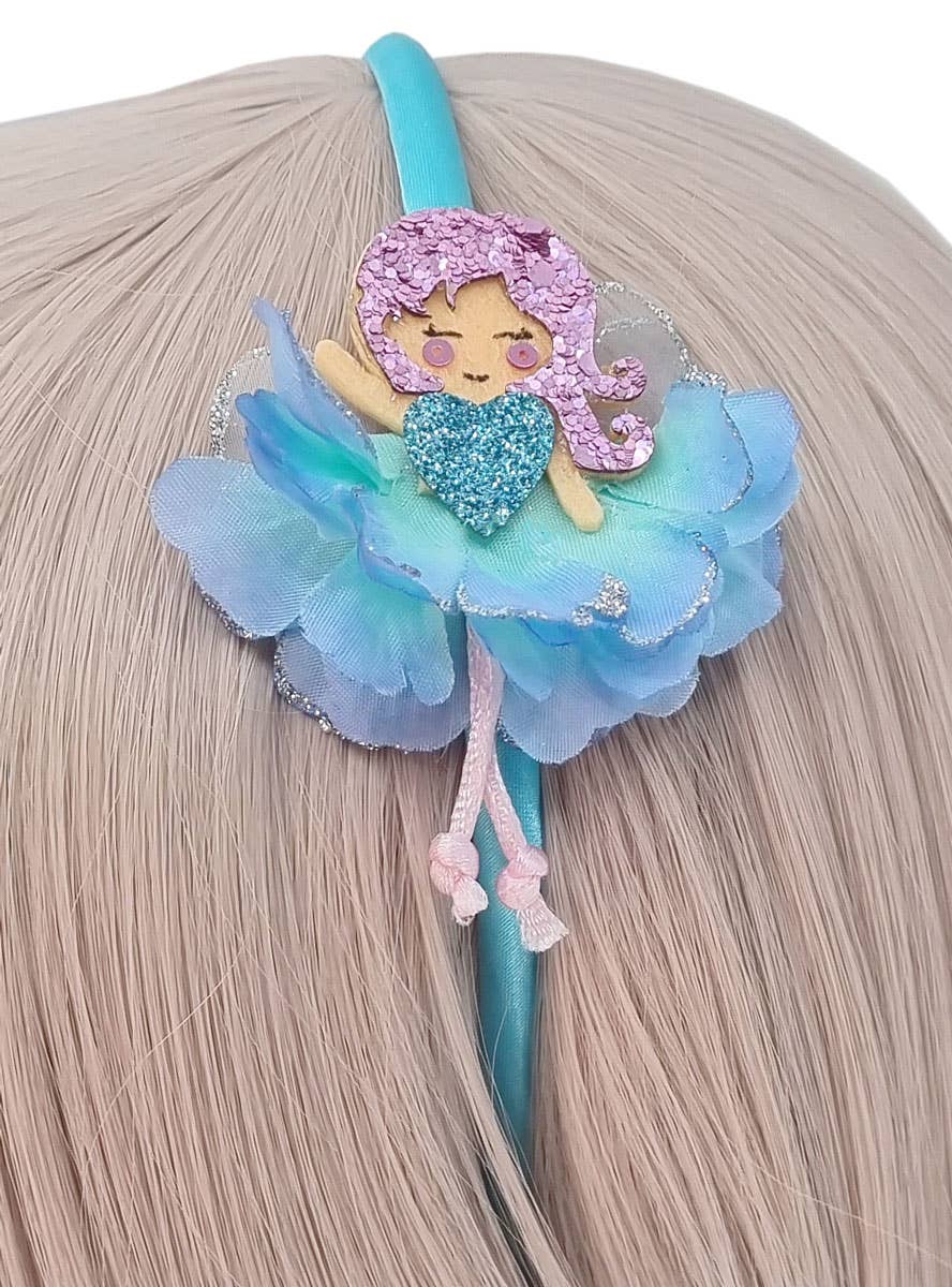 Image of Pretty Blue Flower Fairy Girl's Costume Headband - Alternate Image