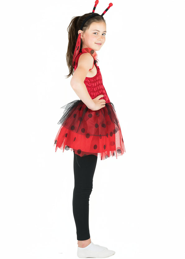 Girls Cute Ladybug Dress Up Costume Side Image
