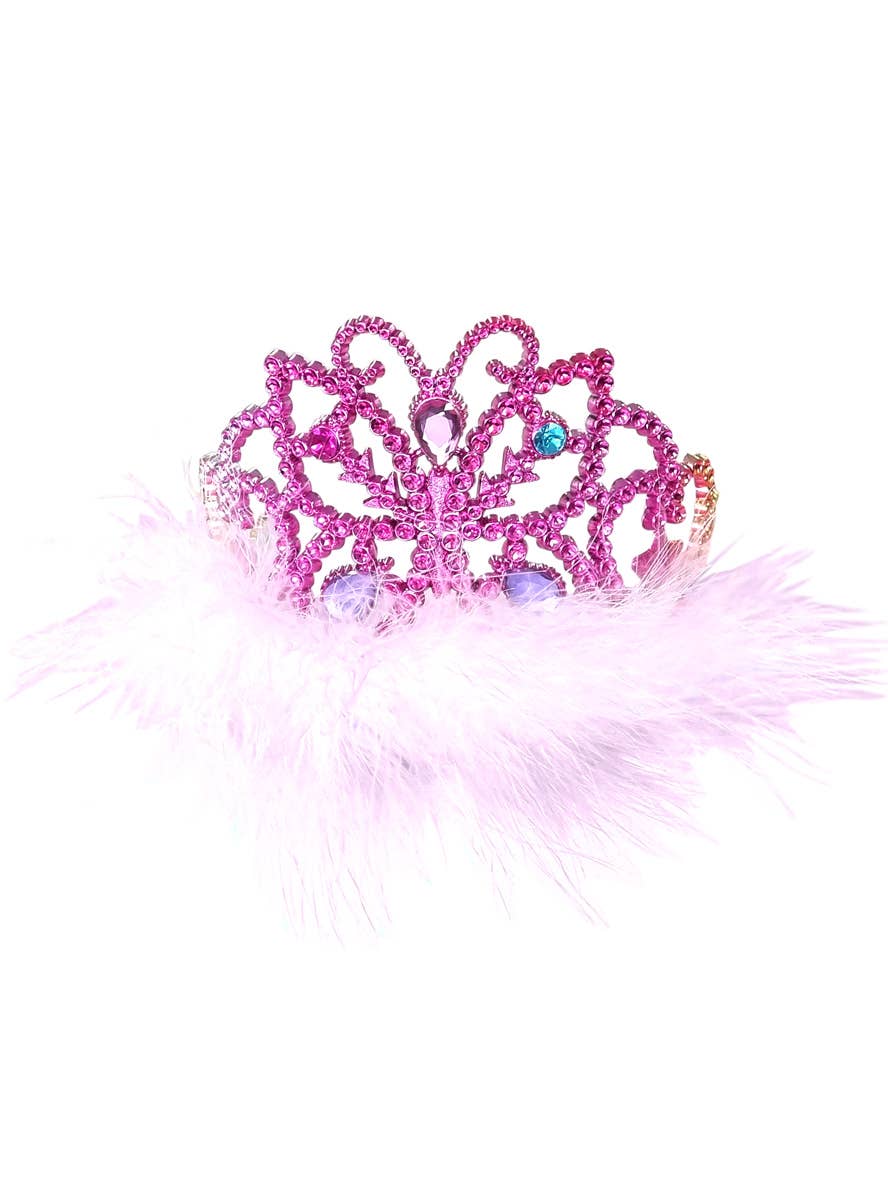 Image of Fluffy Pink and Orange Girl's Princess Costume Tiara