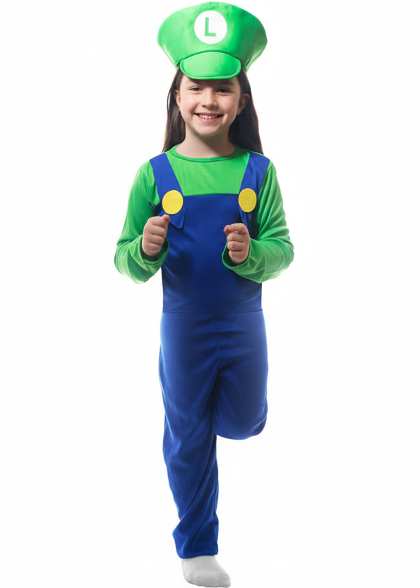 Image of Super Green Plumber Girls Luigi Costume - main image