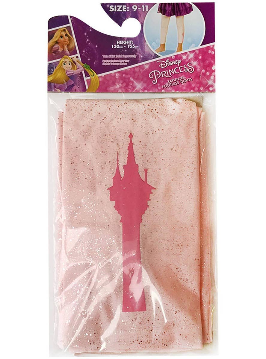 Image of Disney Princess Rapunzel Girl's Pink Glitter Footless Tights - Alternate Image 3