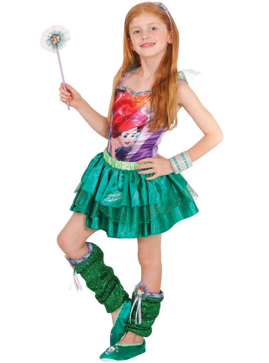 Image of Disney Princess Ariel Metallic Green Leg Warmers - Full Image