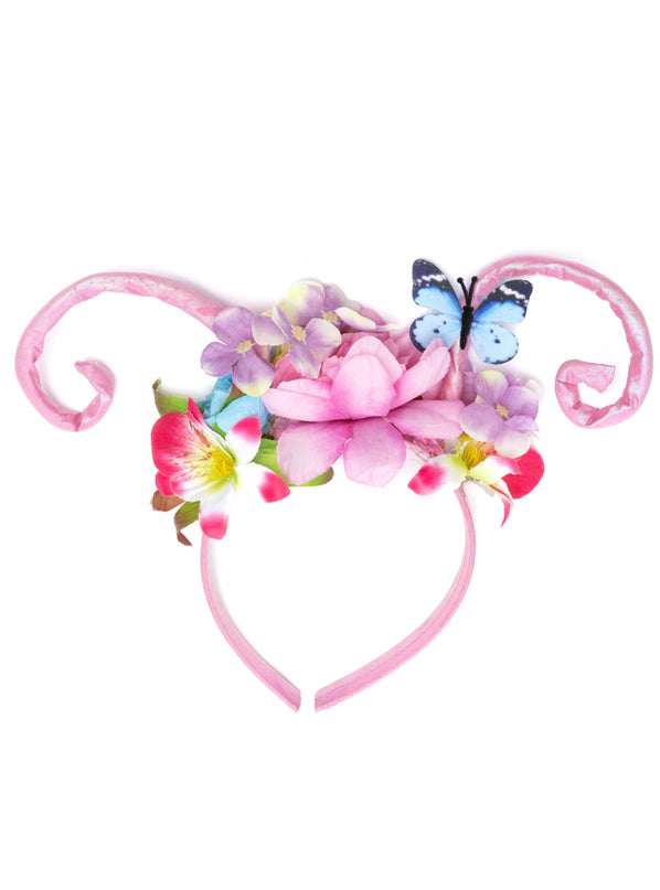 Girls Pink Butterfly Tutu Costume With Headband - Alternate Image