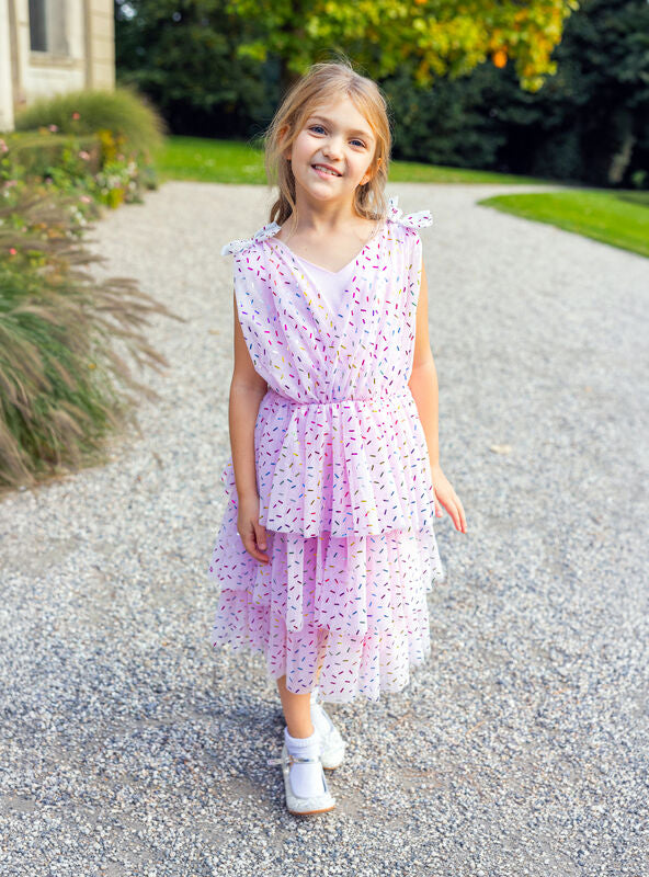Girls Pink Funfetti Costume Dress - Lifestyle Image 1