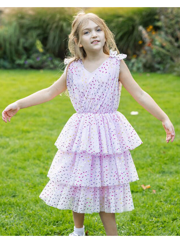 Girls Pink Funfetti Costume Dress - Lifestyle Image 5