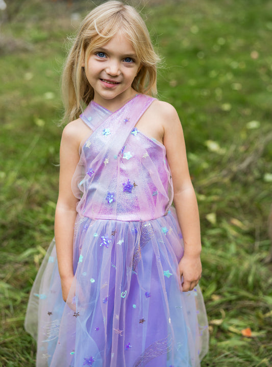 Girls Shimmer Star Lilac Costume - Lifestyle Image 1